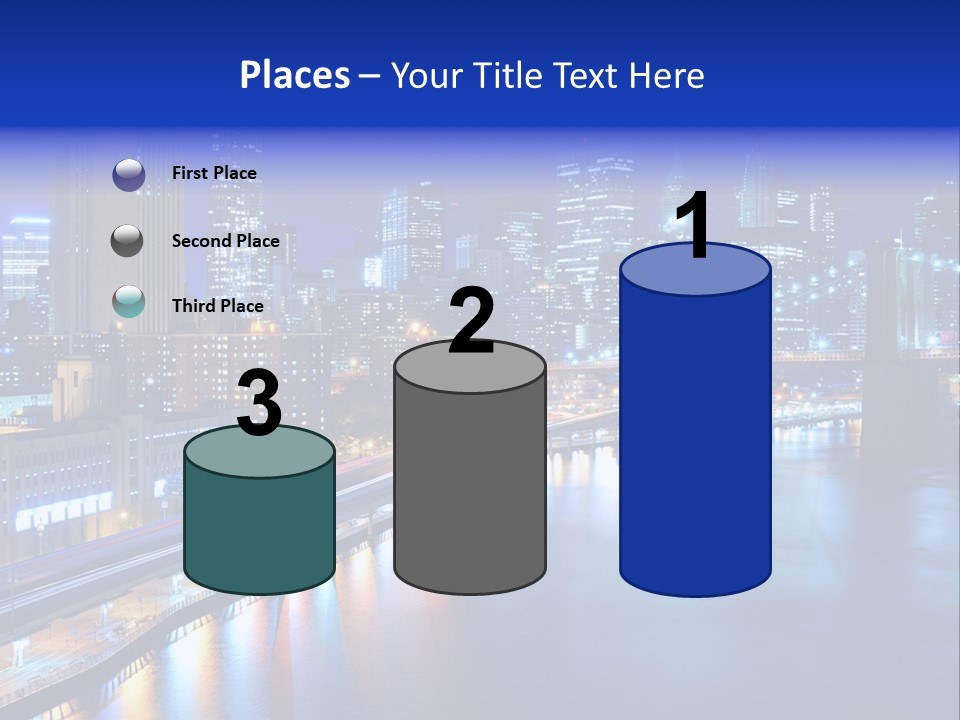 Tourist Attraction Twilight New York PowerPoint Template