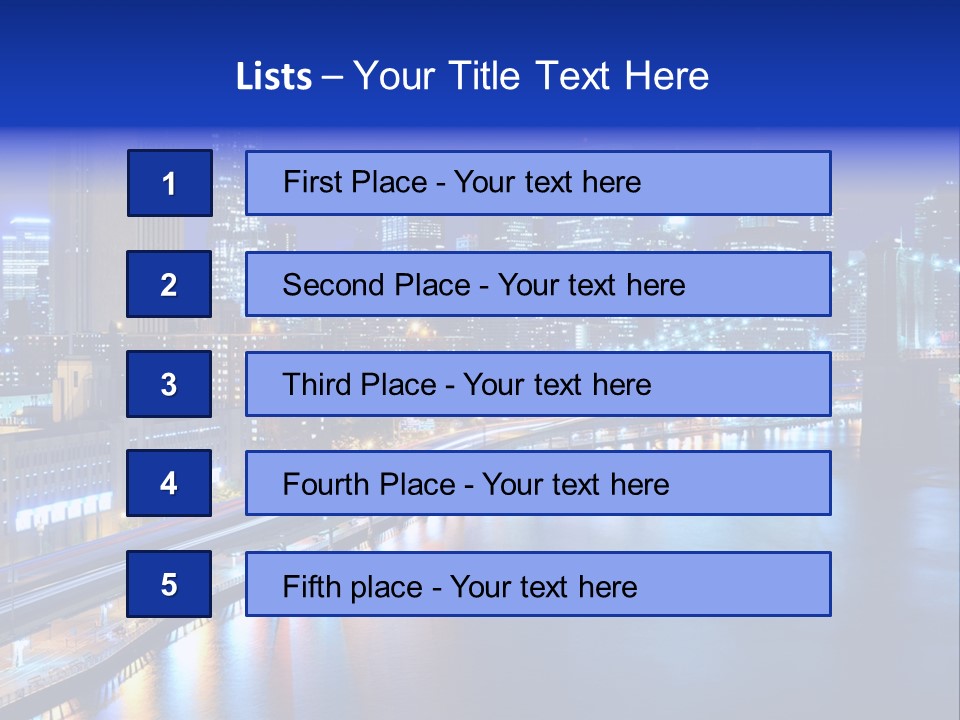 Tourist Attraction Twilight New York PowerPoint Template