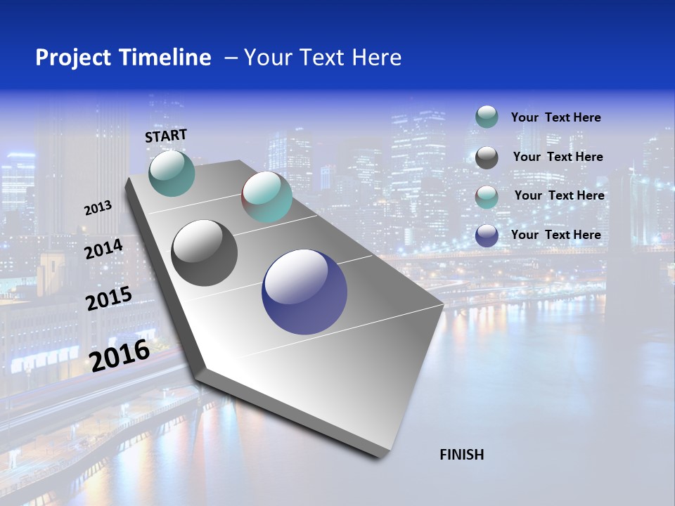 Tourist Attraction Twilight New York PowerPoint Template