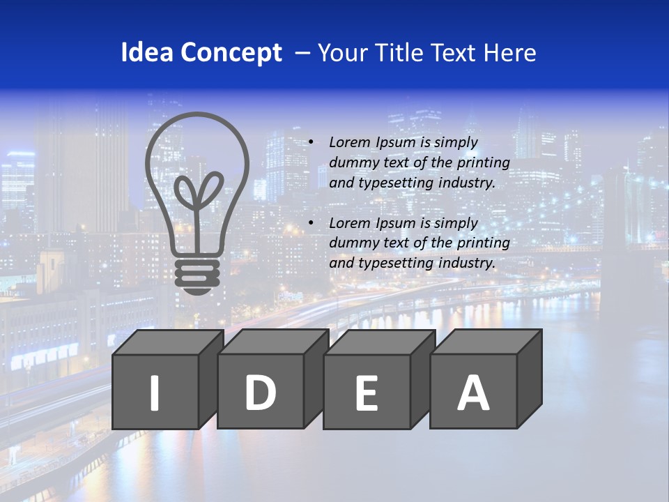 Tourist Attraction Twilight New York PowerPoint Template