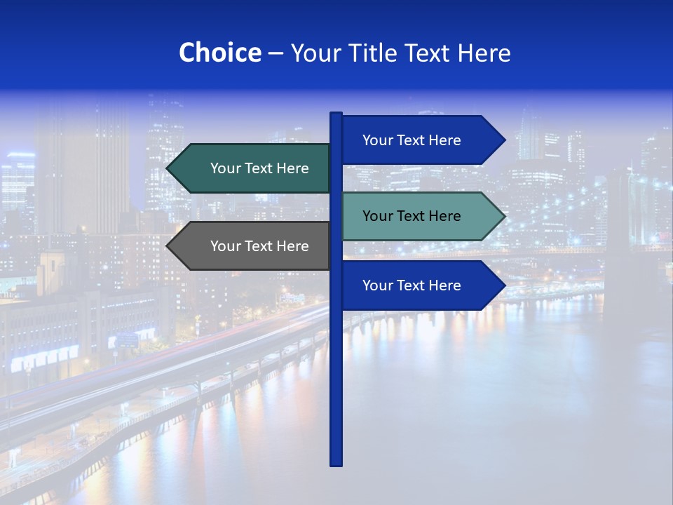 Tourist Attraction Twilight New York PowerPoint Template