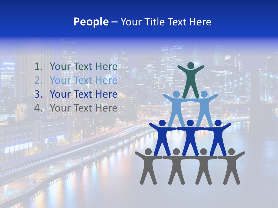 Tourist Attraction Twilight New York PowerPoint Template