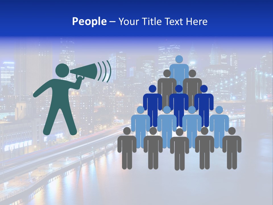 Tourist Attraction Twilight New York PowerPoint Template