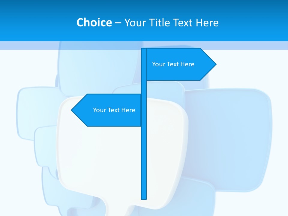 A Group Of Blue Speech Bubbles On A Blue And White Background PowerPoint Template