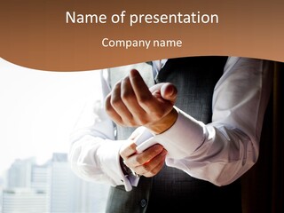 Holding Wedding Shirt PowerPoint Template