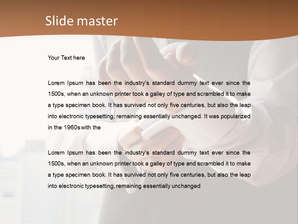 Holding Wedding Shirt PowerPoint Template