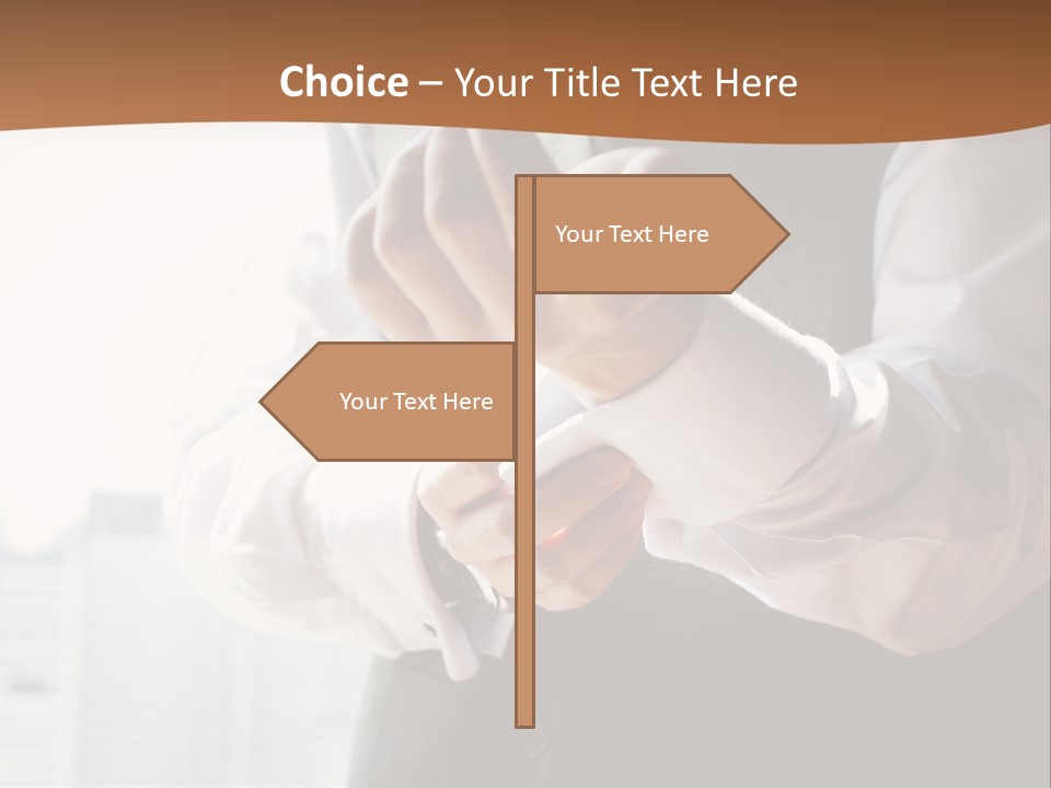 Holding Wedding Shirt PowerPoint Template