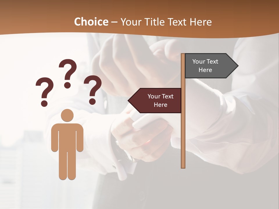 Holding Wedding Shirt PowerPoint Template