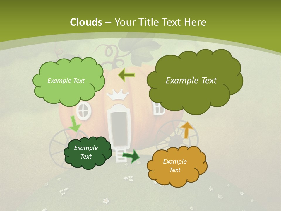 Vegetable Graphics Cloud PowerPoint Template