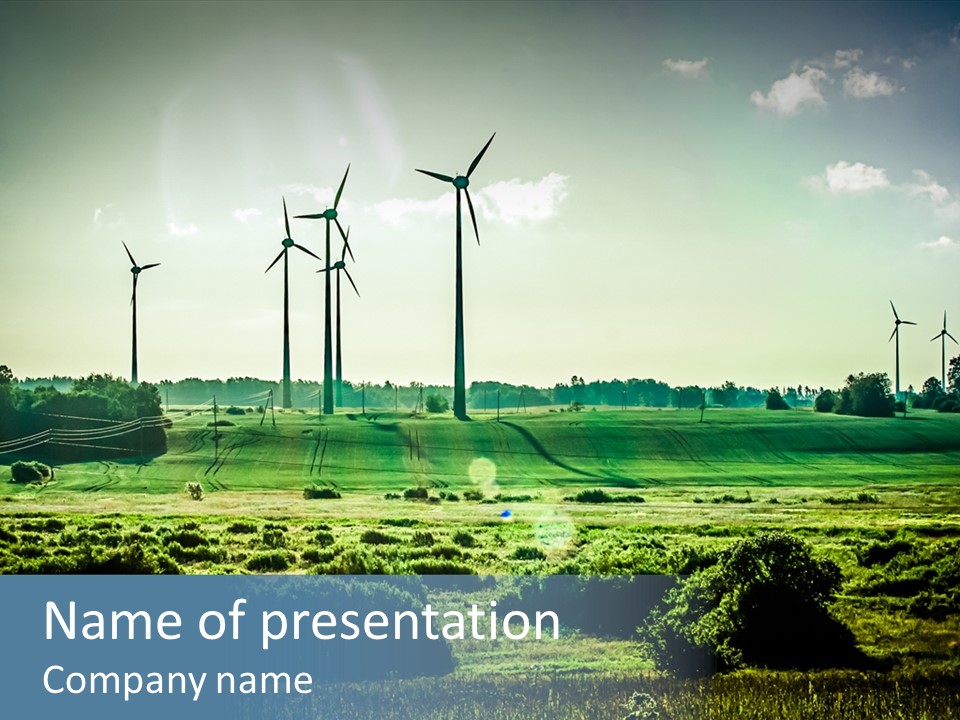 Ecological Wind Farm Windmill PowerPoint Template