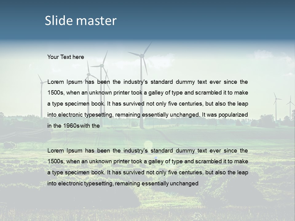Ecological Wind Farm Windmill PowerPoint Template