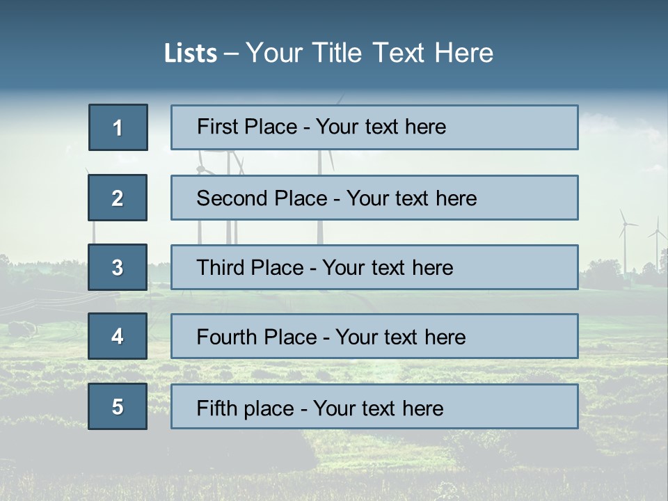 Ecological Wind Farm Windmill PowerPoint Template