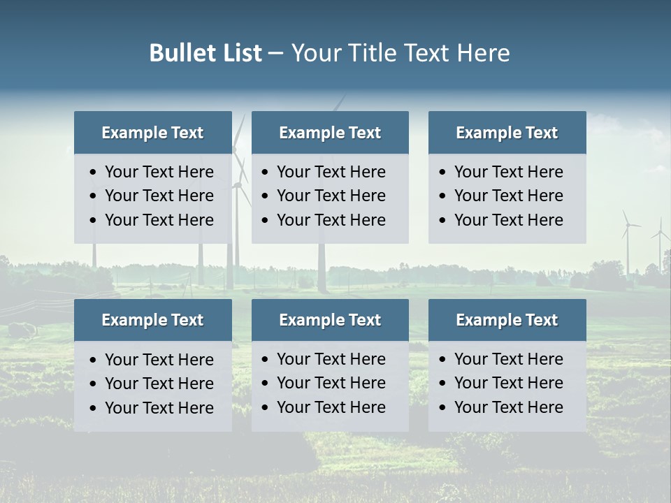Ecological Wind Farm Windmill PowerPoint Template