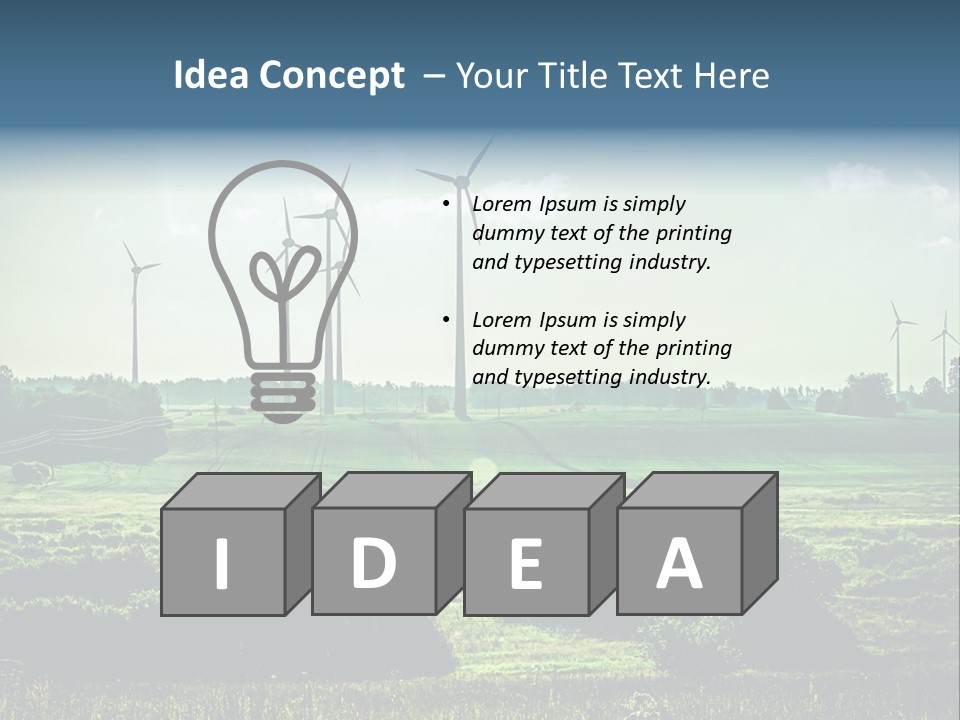 Ecological Wind Farm Windmill PowerPoint Template