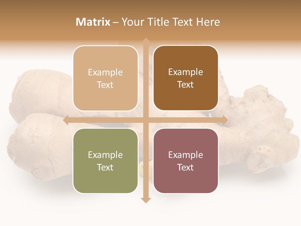 A Close Up Of A Ginger Root On A White Background PowerPoint Template
