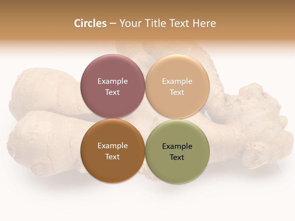 A Close Up Of A Ginger Root On A White Background PowerPoint Template