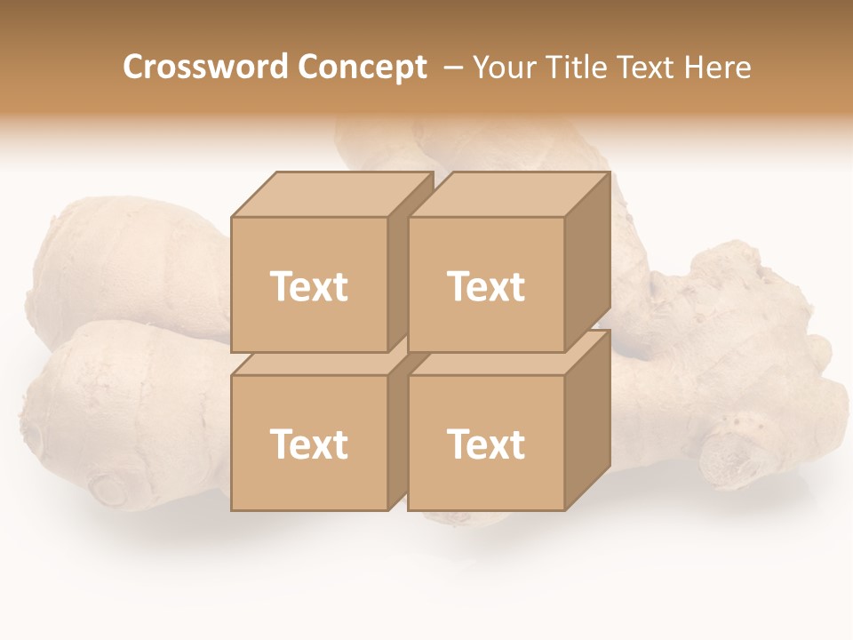 A Close Up Of A Ginger Root On A White Background PowerPoint Template