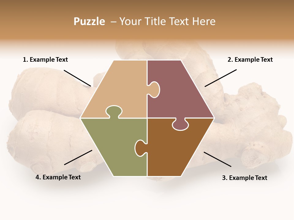 A Close Up Of A Ginger Root On A White Background PowerPoint Template