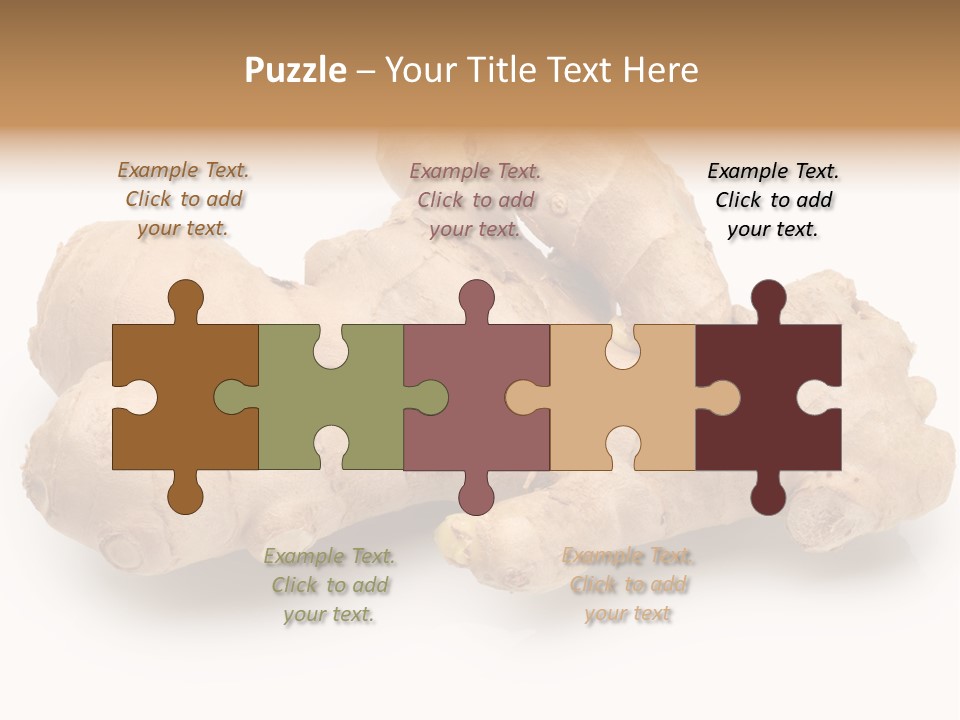 A Close Up Of A Ginger Root On A White Background PowerPoint Template