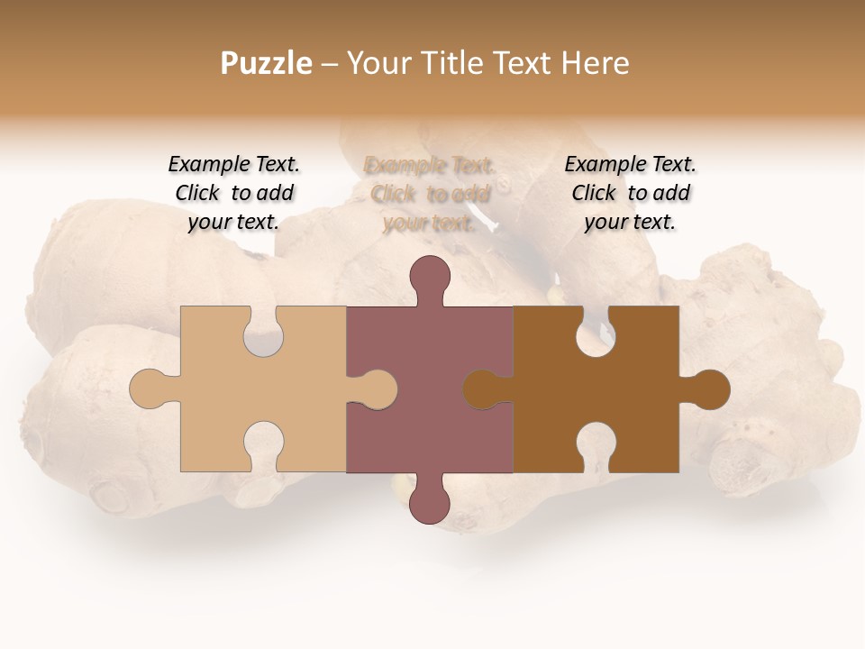 A Close Up Of A Ginger Root On A White Background PowerPoint Template