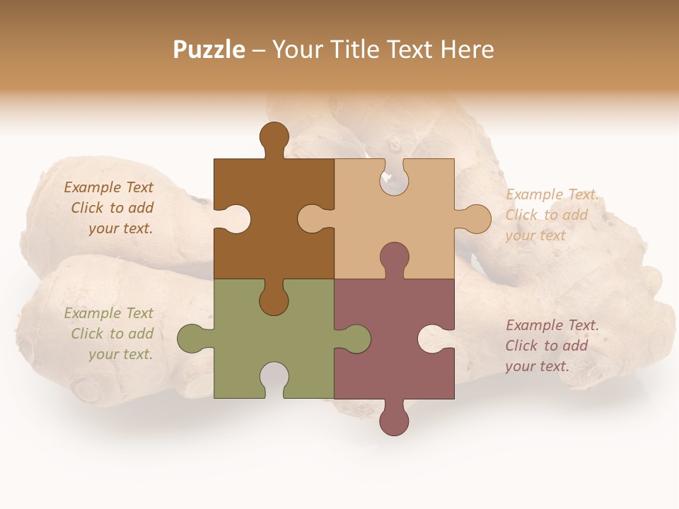 A Close Up Of A Ginger Root On A White Background PowerPoint Template