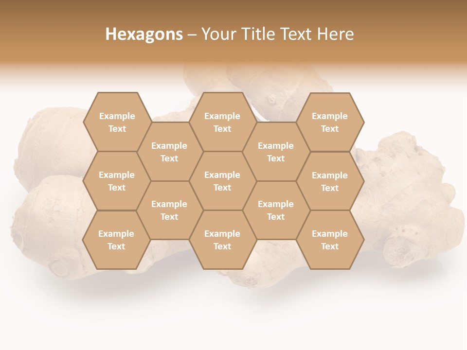 A Close Up Of A Ginger Root On A White Background PowerPoint Template