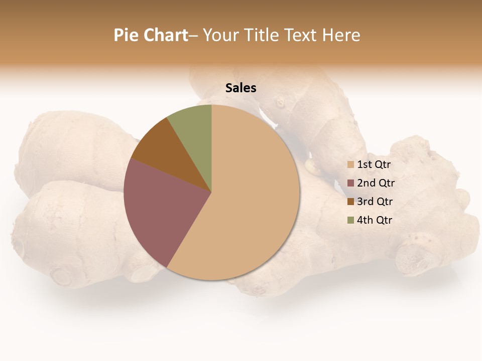 A Close Up Of A Ginger Root On A White Background PowerPoint Template