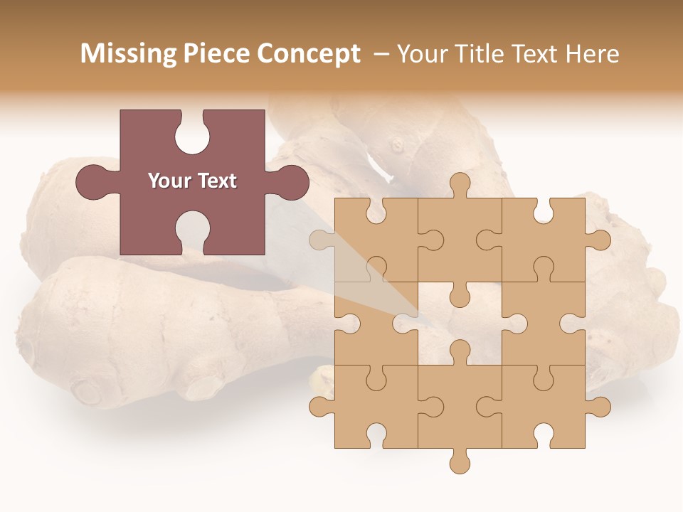 A Close Up Of A Ginger Root On A White Background PowerPoint Template