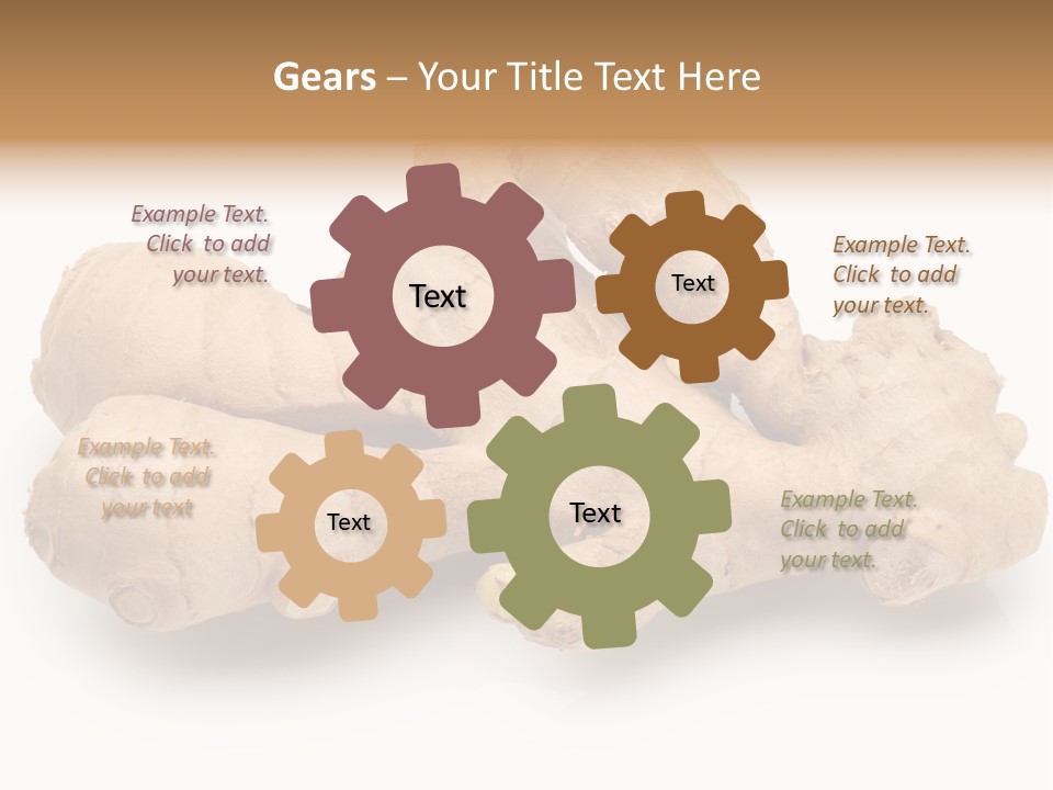 A Close Up Of A Ginger Root On A White Background PowerPoint Template