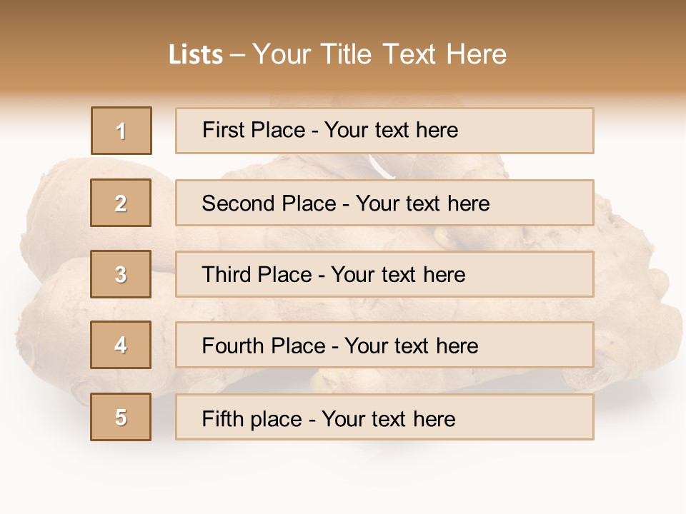 A Close Up Of A Ginger Root On A White Background PowerPoint Template