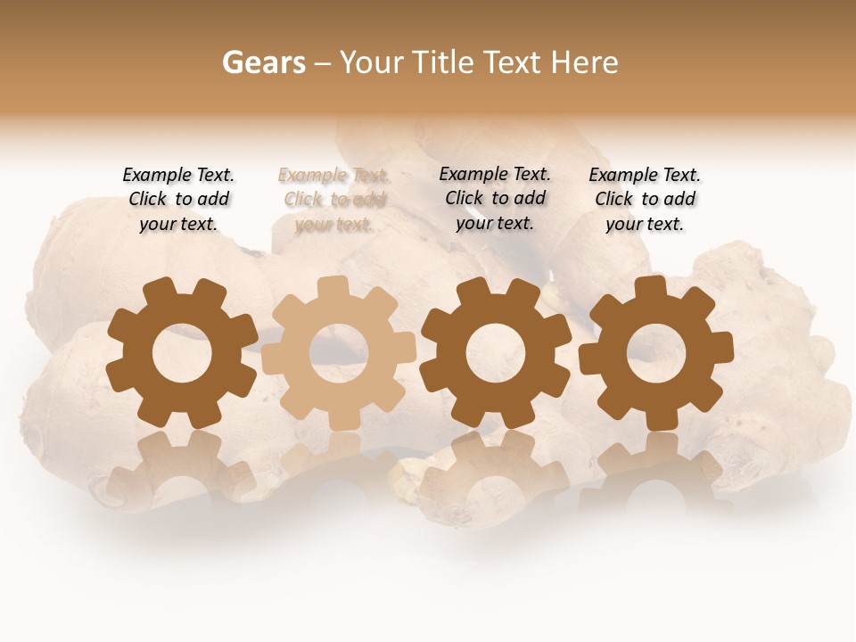 A Close Up Of A Ginger Root On A White Background PowerPoint Template