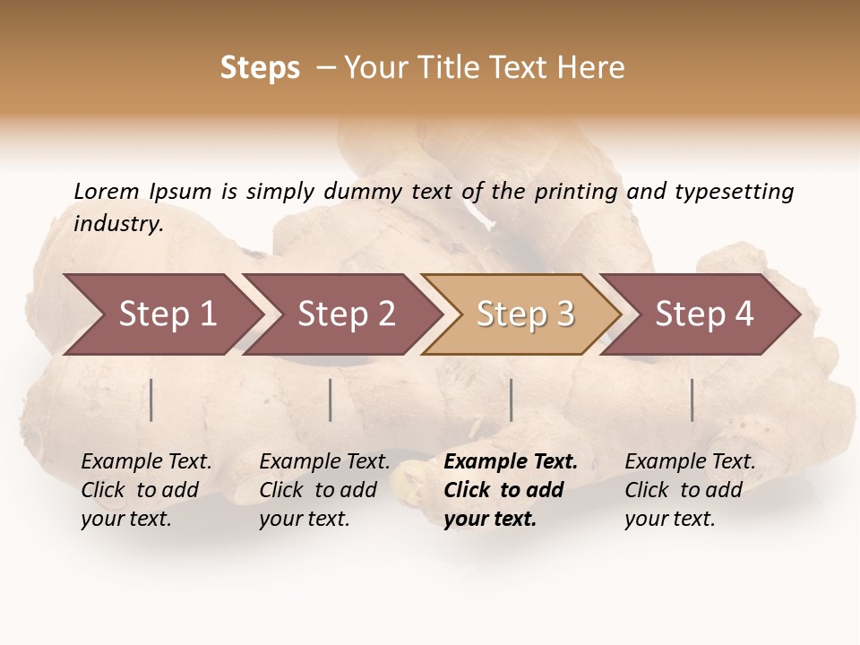 A Close Up Of A Ginger Root On A White Background PowerPoint Template