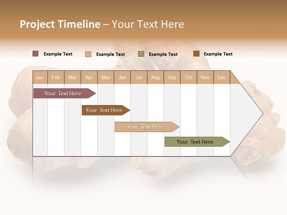 A Close Up Of A Ginger Root On A White Background PowerPoint Template