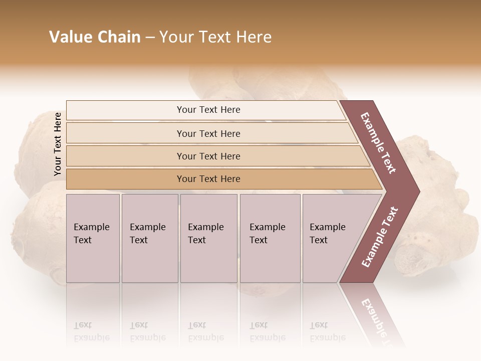 A Close Up Of A Ginger Root On A White Background PowerPoint Template