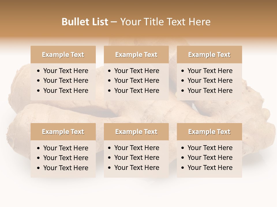 A Close Up Of A Ginger Root On A White Background PowerPoint Template