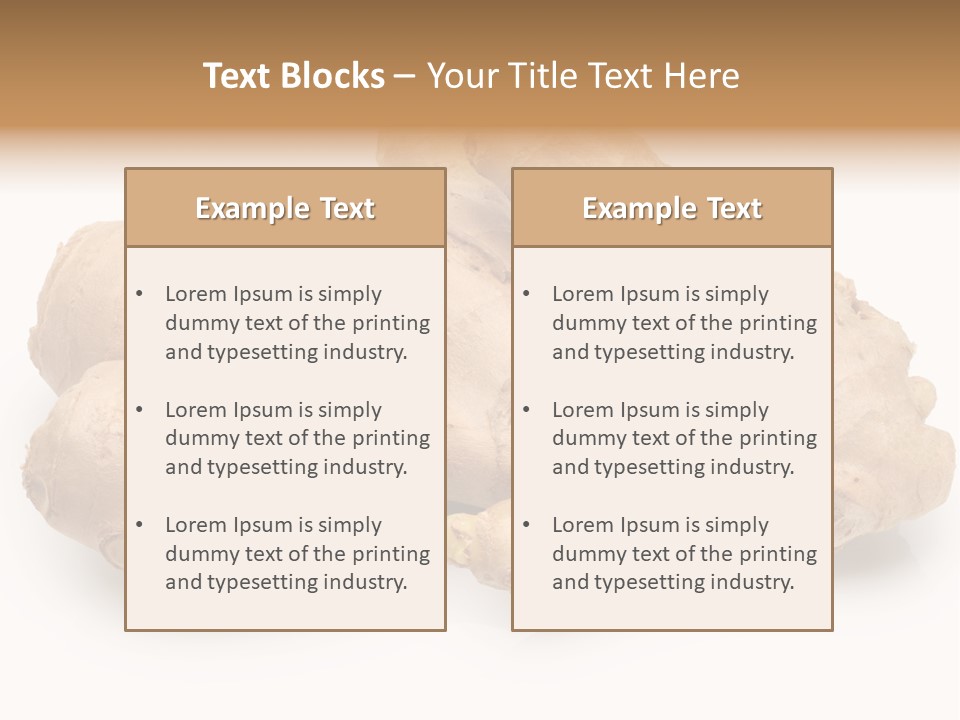 A Close Up Of A Ginger Root On A White Background PowerPoint Template