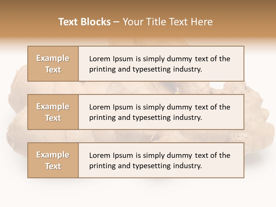 A Close Up Of A Ginger Root On A White Background PowerPoint Template