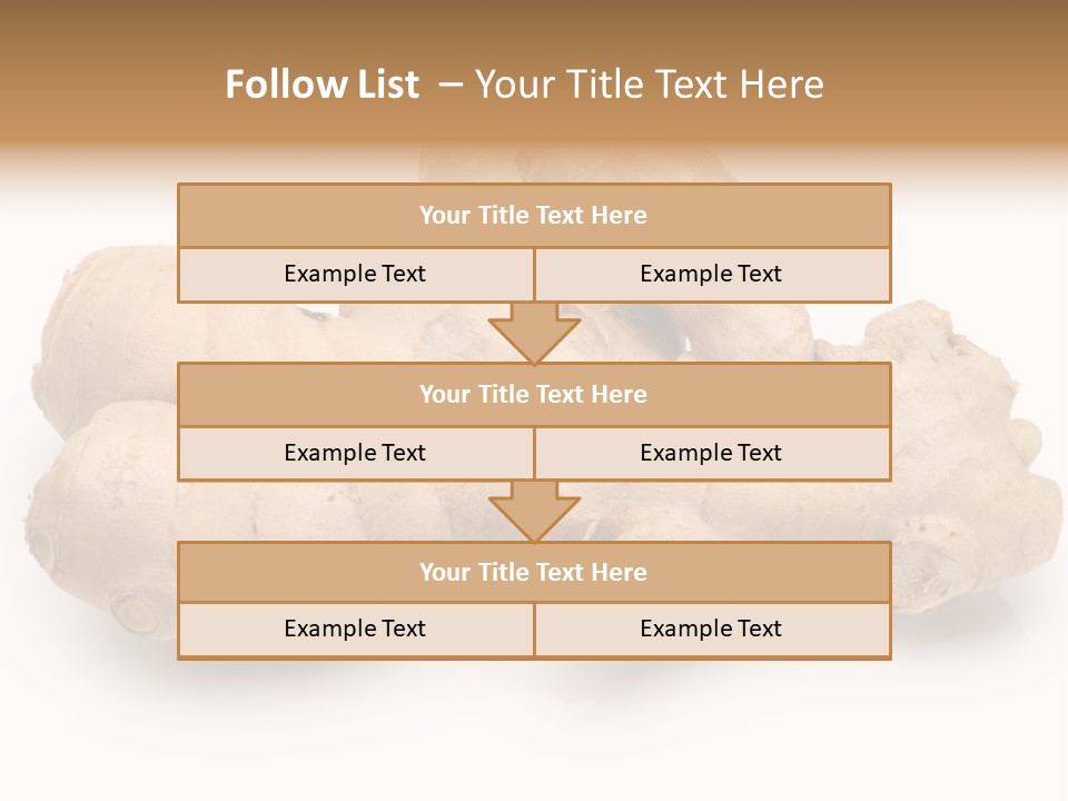 A Close Up Of A Ginger Root On A White Background PowerPoint Template