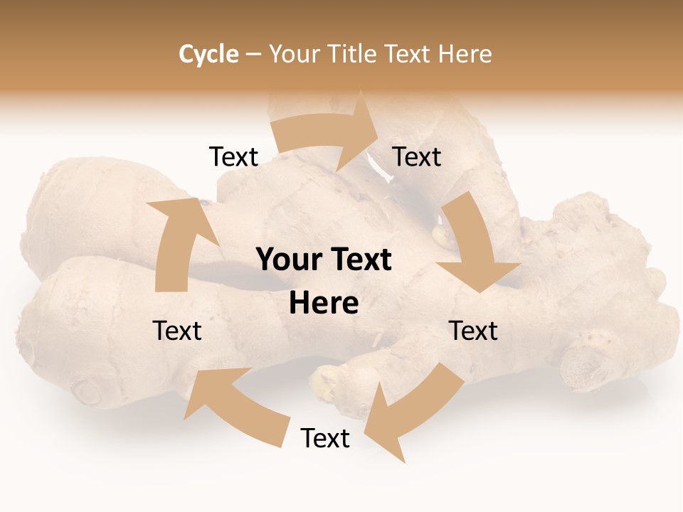 A Close Up Of A Ginger Root On A White Background PowerPoint Template