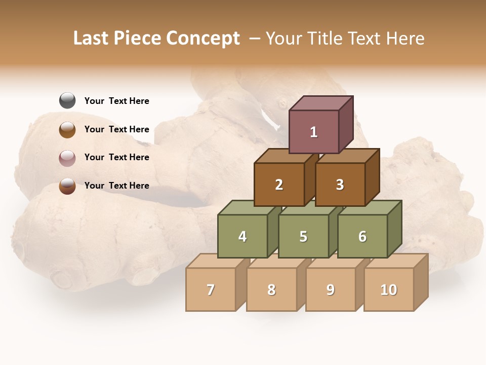 A Close Up Of A Ginger Root On A White Background PowerPoint Template