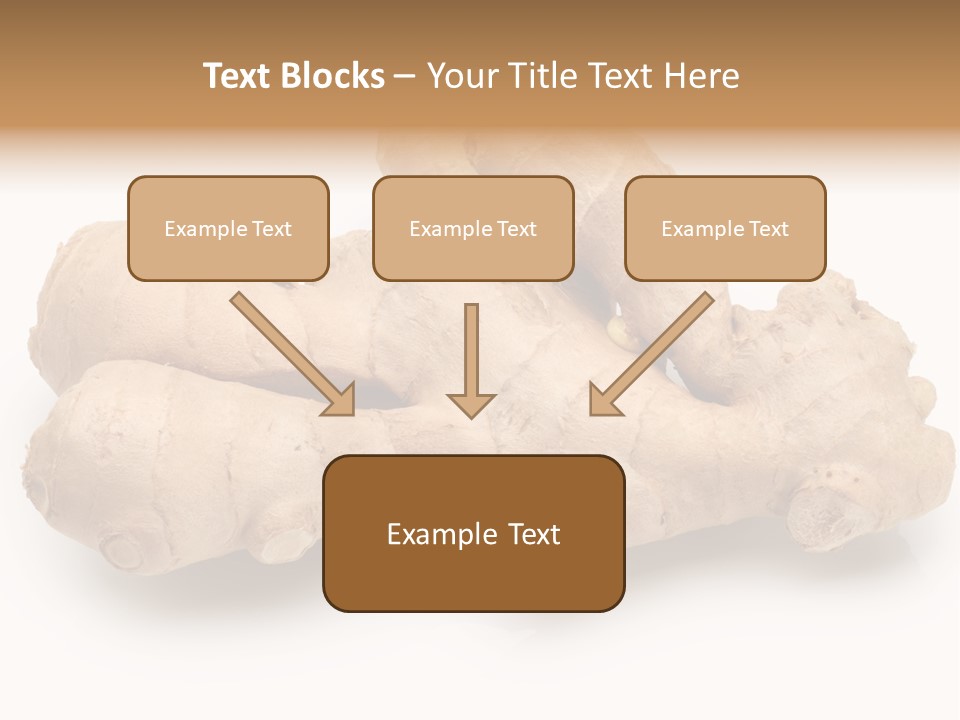 A Close Up Of A Ginger Root On A White Background PowerPoint Template