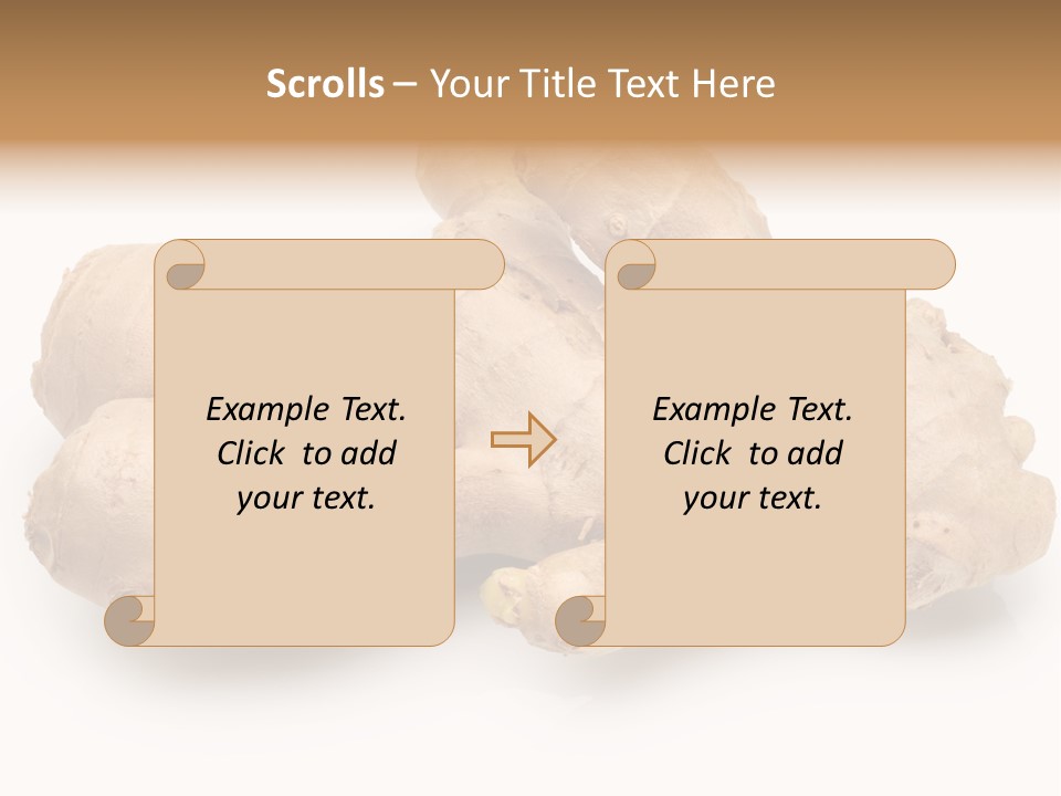 A Close Up Of A Ginger Root On A White Background PowerPoint Template