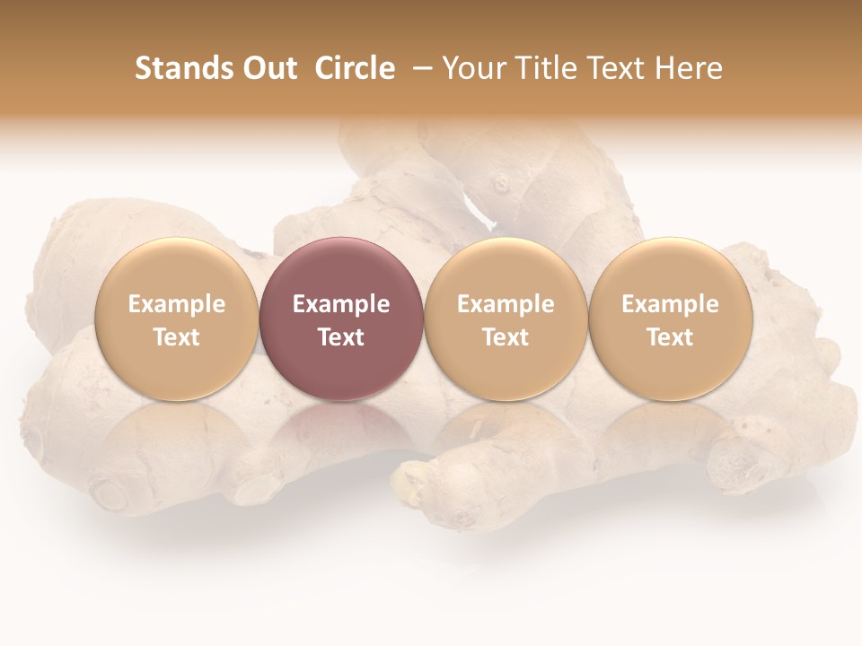 A Close Up Of A Ginger Root On A White Background PowerPoint Template
