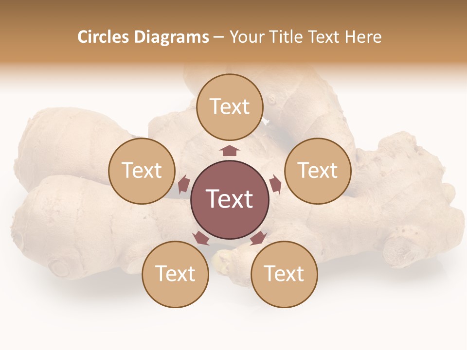 A Close Up Of A Ginger Root On A White Background PowerPoint Template