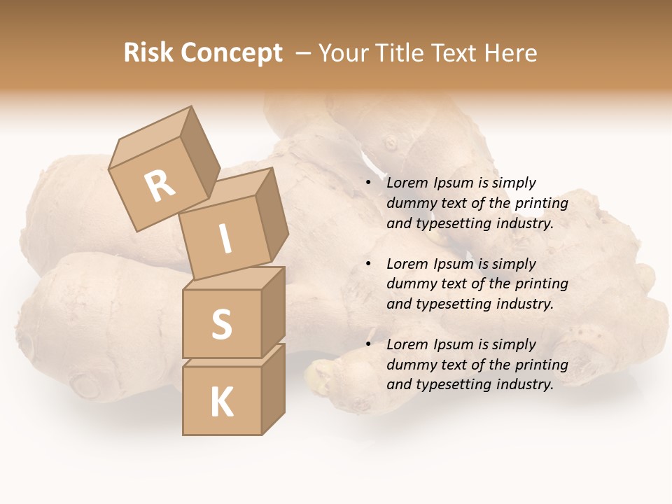 A Close Up Of A Ginger Root On A White Background PowerPoint Template