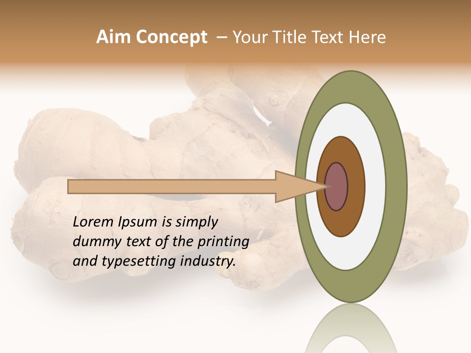 A Close Up Of A Ginger Root On A White Background PowerPoint Template