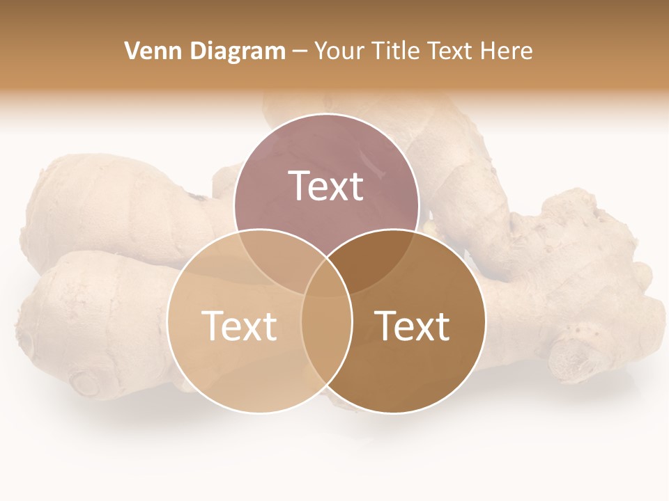A Close Up Of A Ginger Root On A White Background PowerPoint Template