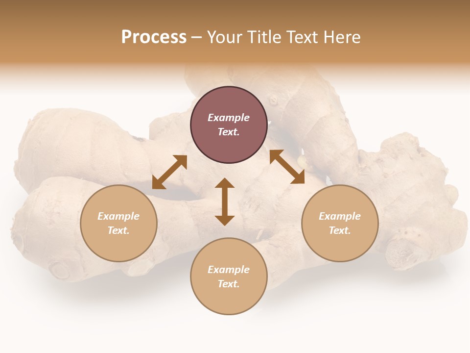 A Close Up Of A Ginger Root On A White Background PowerPoint Template