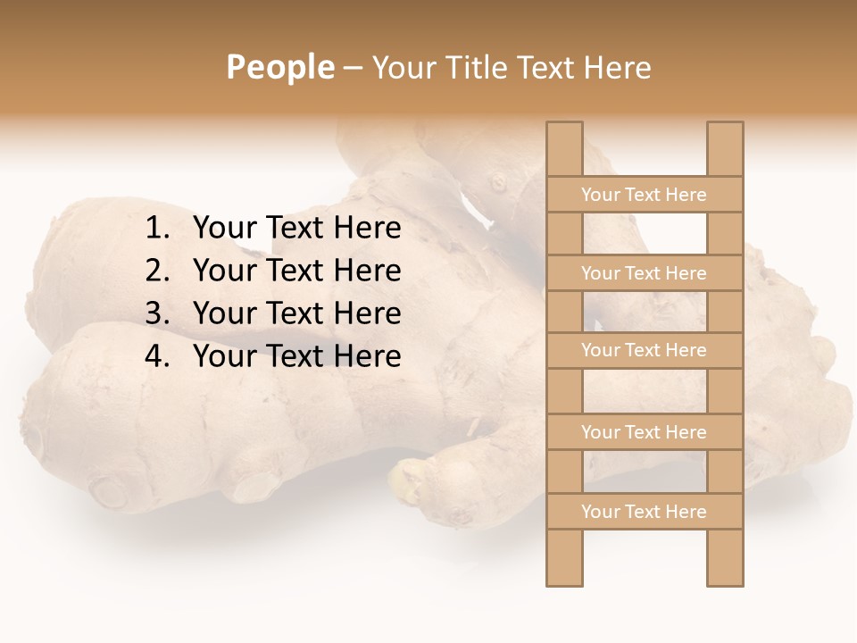 A Close Up Of A Ginger Root On A White Background PowerPoint Template