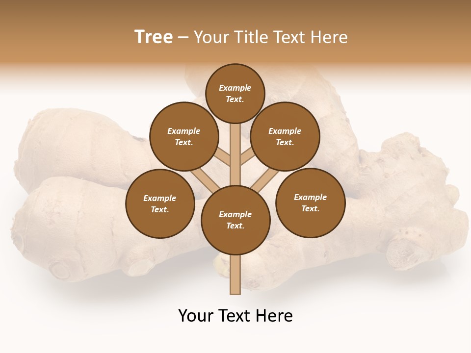 A Close Up Of A Ginger Root On A White Background PowerPoint Template